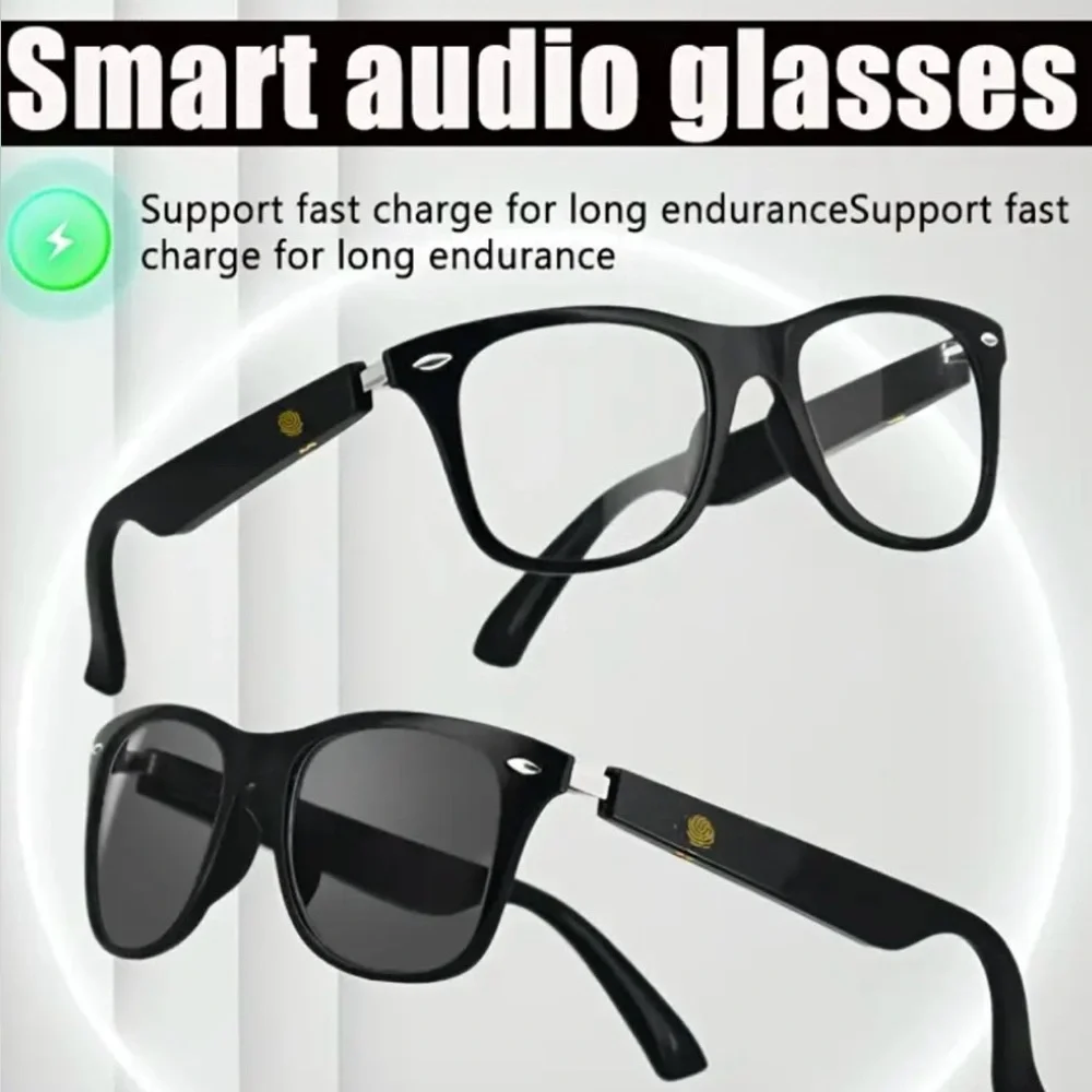Smart Sunglasses Wireless 5.3 Multifunctional Sunglasses Glasses, BLACK